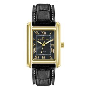 40mm Montres Carlo Men's Fashion Sport Faux Leather Band Luxury Dress Watch